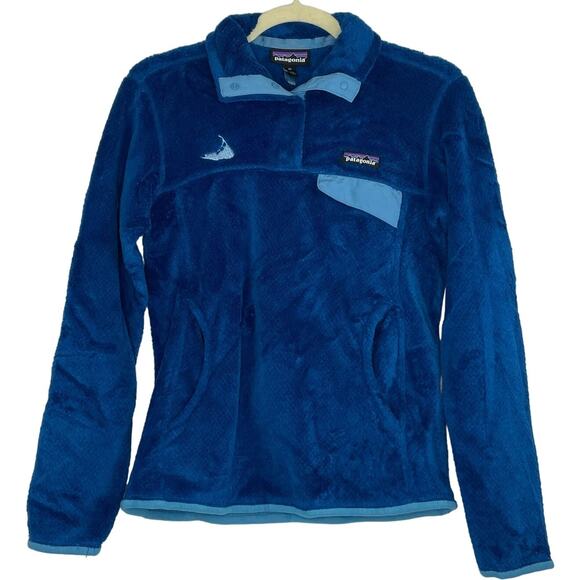 Patagonia Sweaters - Patagonia Polartec 1/4 snap-T blue outdoor pullover sweater women's size XS